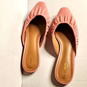 Pink Circus N.Y. Faux Leather slides/flats 6.5 Mules Boho Beachy